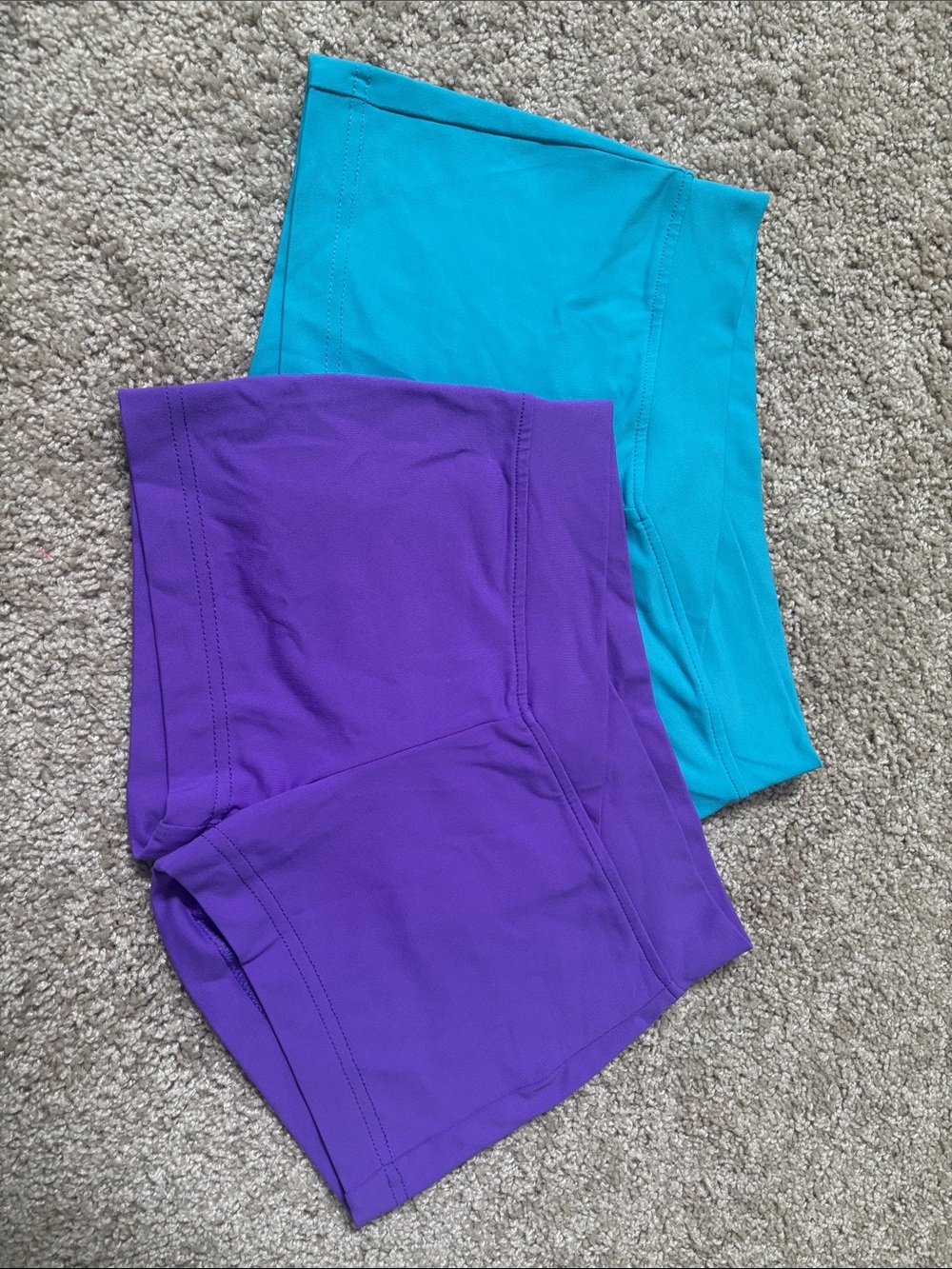 Danskin Now Girls' Athletic Shorts in Purple & Teal